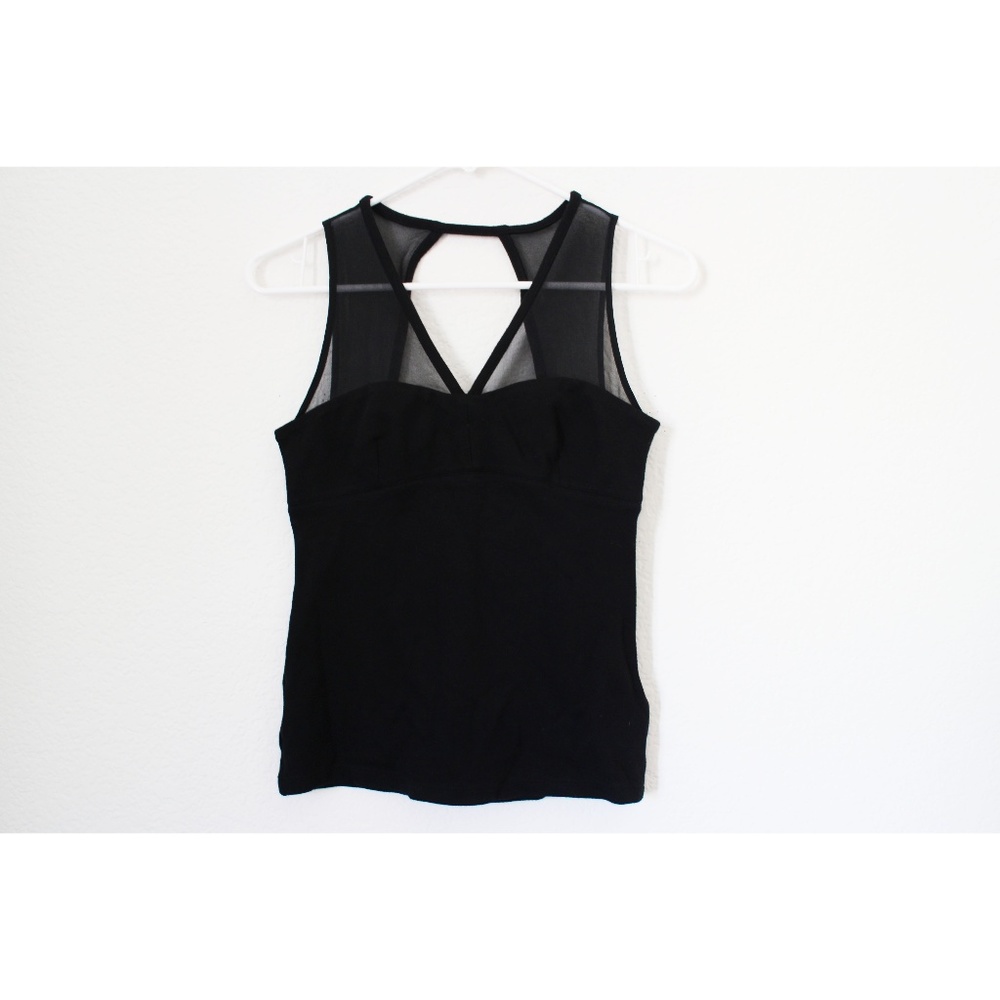 Club Monaco Black Silk Sheer Sleeveless Top S/P